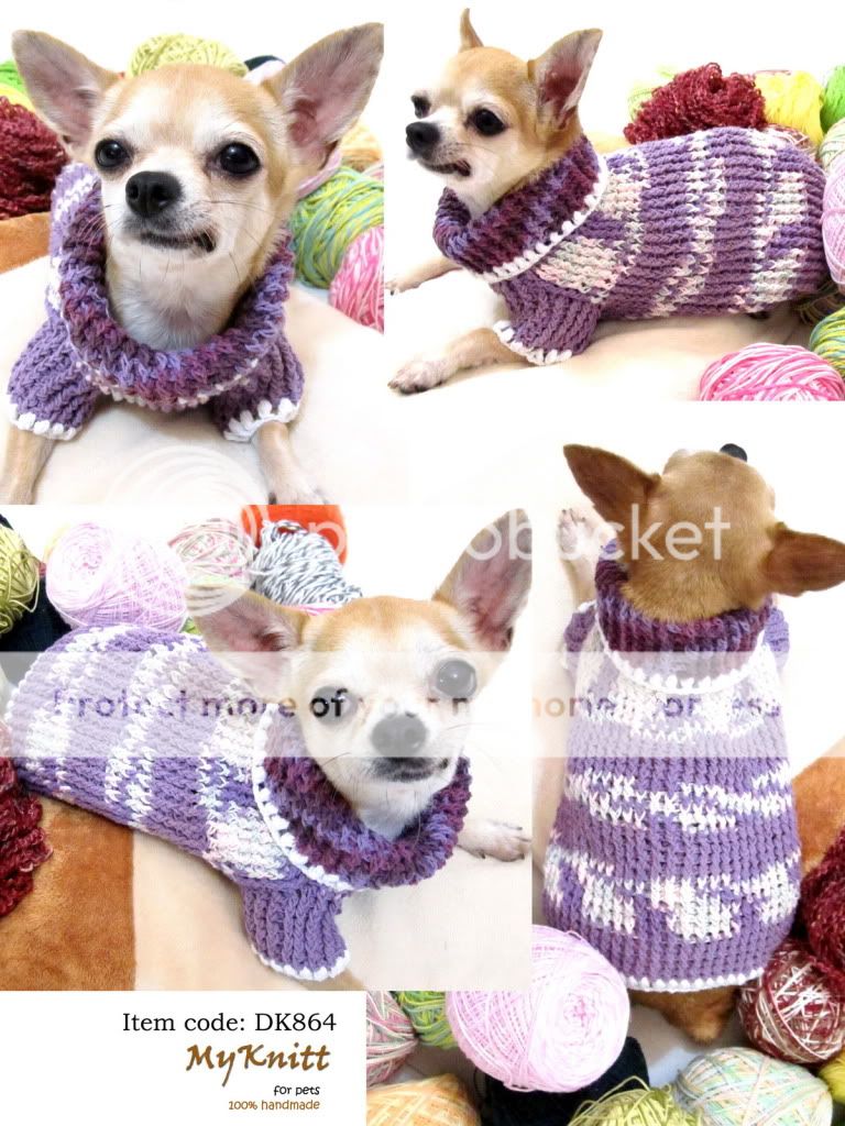 XXS XS Handmade Crochet Dog Doggie shirt Clothes Sweater D864 Chihuahua